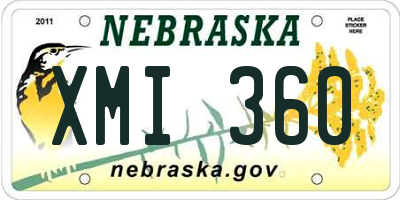 NE license plate XMI360