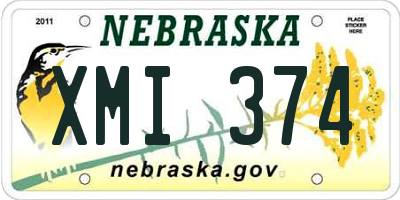 NE license plate XMI374