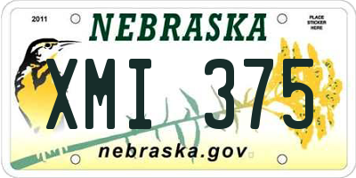 NE license plate XMI375