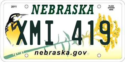 NE license plate XMI419