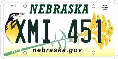 NE license plate XMI451