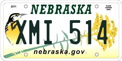 NE license plate XMI514