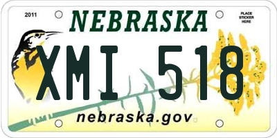 NE license plate XMI518