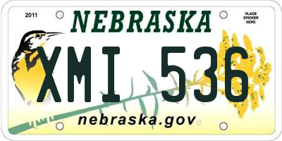 NE license plate XMI536