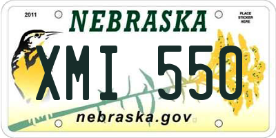 NE license plate XMI550