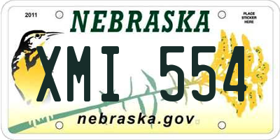 NE license plate XMI554