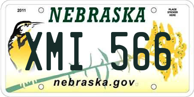 NE license plate XMI566