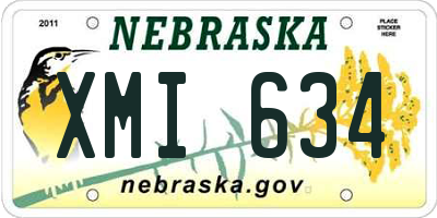 NE license plate XMI634