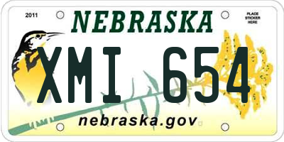 NE license plate XMI654