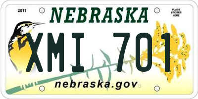 NE license plate XMI701