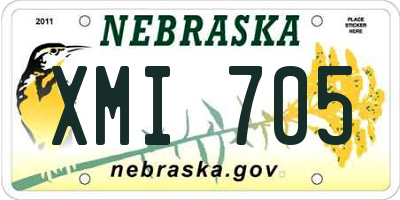NE license plate XMI705