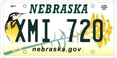 NE license plate XMI720