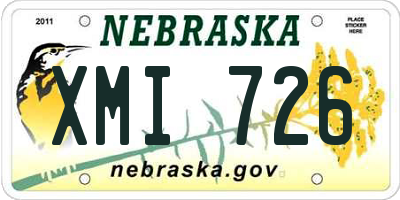 NE license plate XMI726