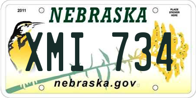 NE license plate XMI734