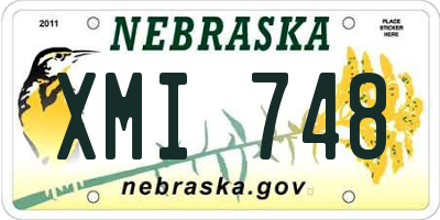 NE license plate XMI748