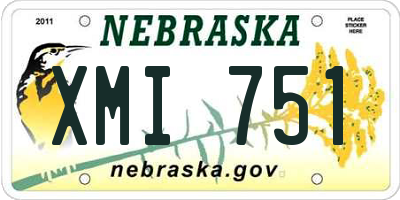 NE license plate XMI751