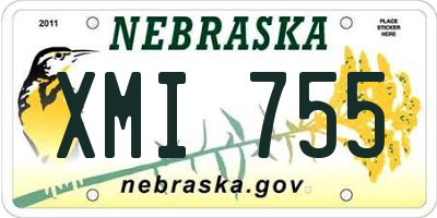 NE license plate XMI755