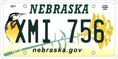 NE license plate XMI756