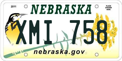 NE license plate XMI758