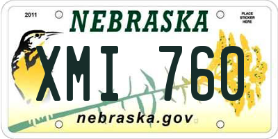 NE license plate XMI760