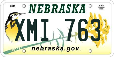 NE license plate XMI763