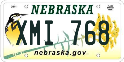 NE license plate XMI768