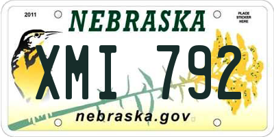 NE license plate XMI792