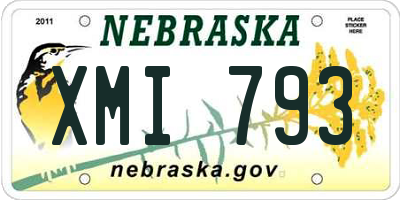 NE license plate XMI793