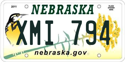 NE license plate XMI794