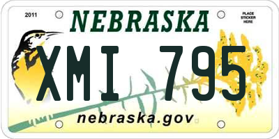 NE license plate XMI795