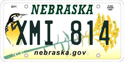 NE license plate XMI814