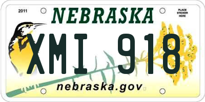 NE license plate XMI918