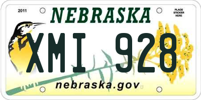 NE license plate XMI928