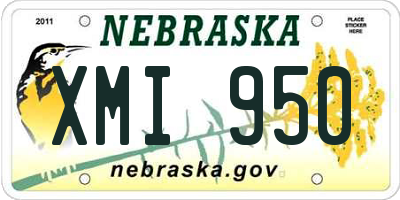 NE license plate XMI950