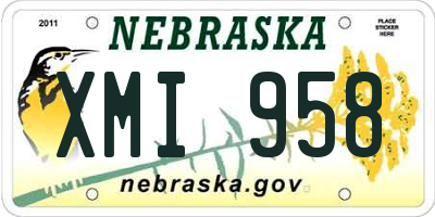 NE license plate XMI958