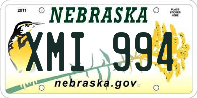 NE license plate XMI994