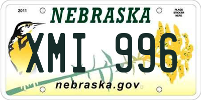 NE license plate XMI996