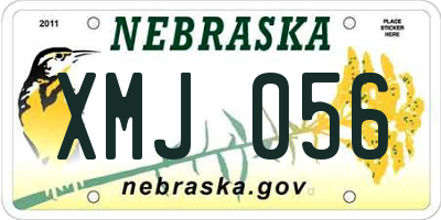 NE license plate XMJ056