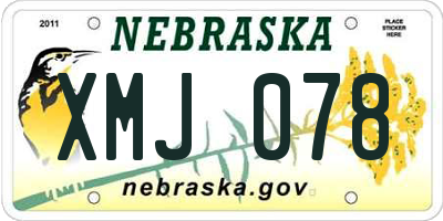 NE license plate XMJ078
