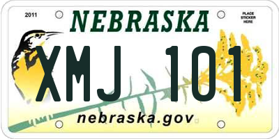 NE license plate XMJ101