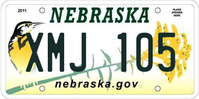 NE license plate XMJ105