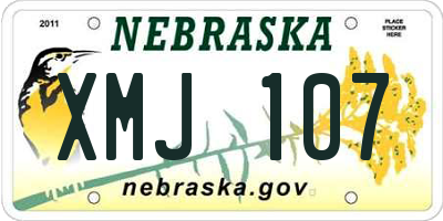 NE license plate XMJ107