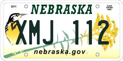 NE license plate XMJ112