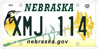 NE license plate XMJ114