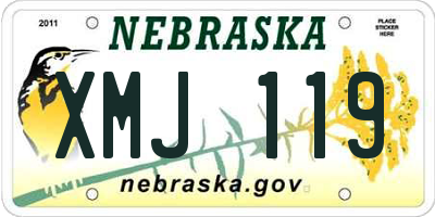 NE license plate XMJ119
