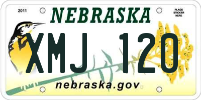 NE license plate XMJ120