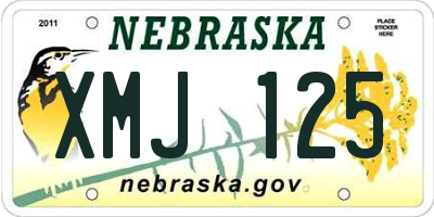 NE license plate XMJ125