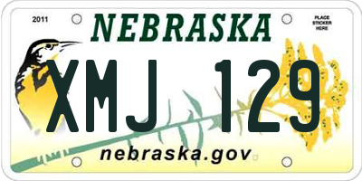 NE license plate XMJ129