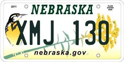 NE license plate XMJ130