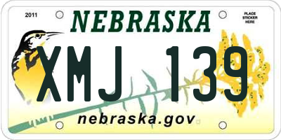 NE license plate XMJ139